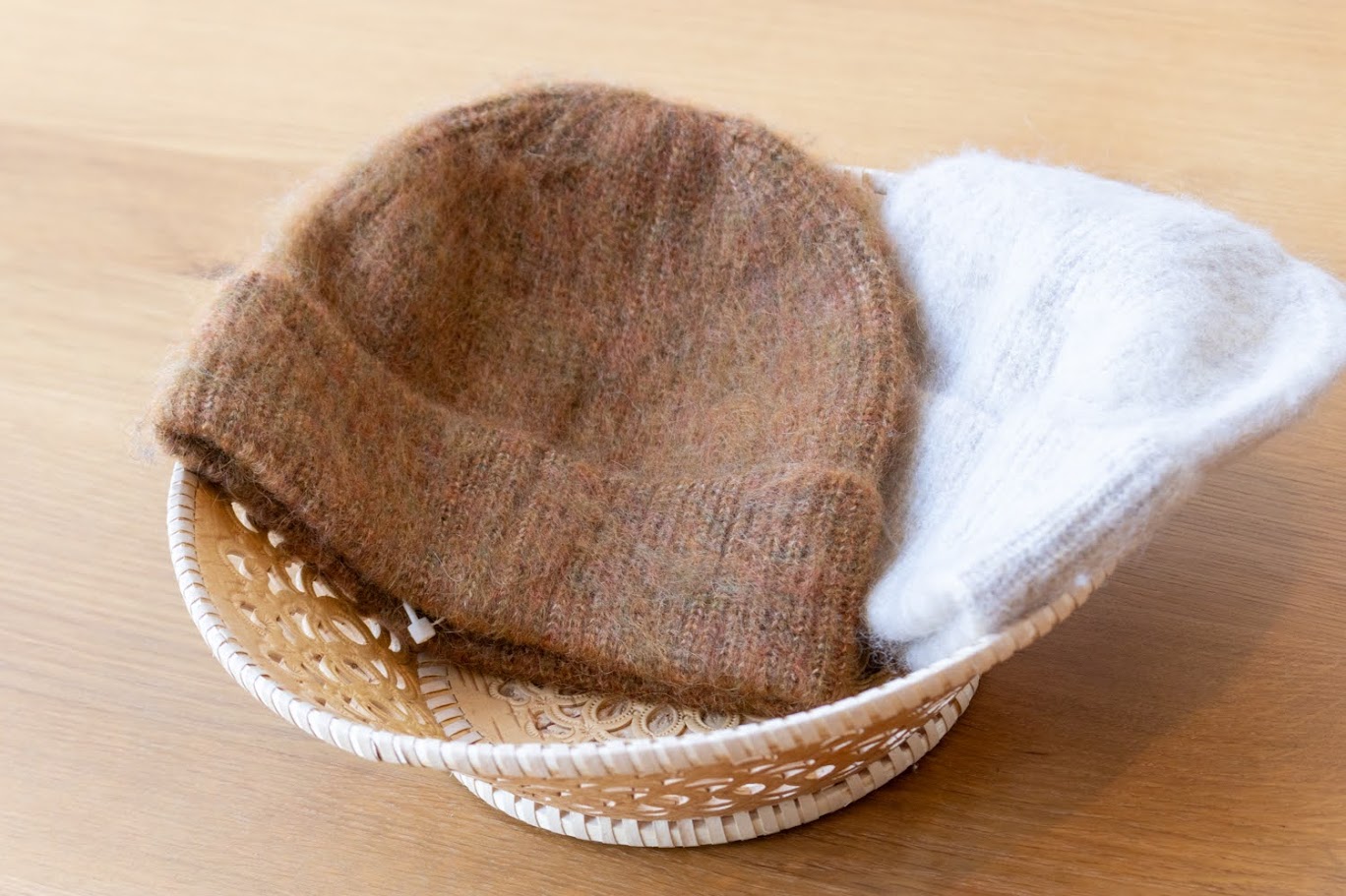 【モヘヤブレンド ふんわりシャギーのリブキャップ】